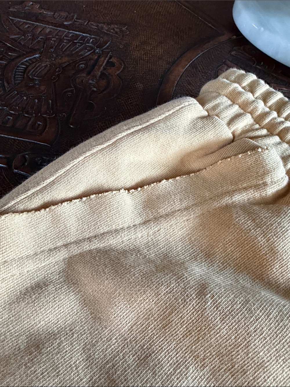 Embroidered Peach Athletic Shorts with Drawstring Waist - Picture 3 of 6